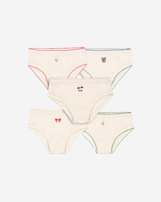 MINNA 5 PACK GIRL UNDERPANTS GOTS - ANTIQUE WHITE