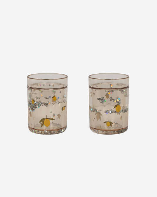 2 PACK GLITTER CUPS - LEMON