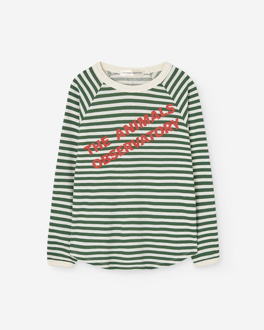 STRIPED DARK GREEN ANTEATER LONG SLEEVE T-SHIRT