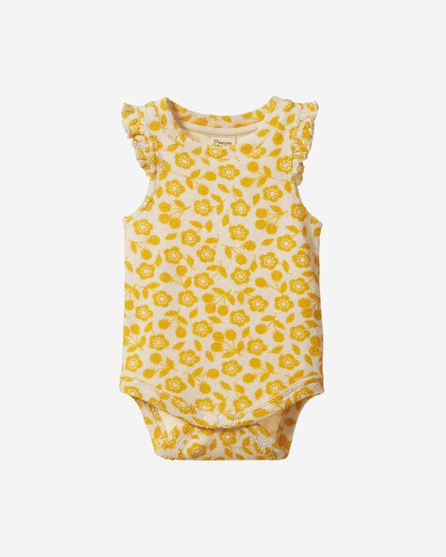 FLEUR BODYSUIT TERRY - KITCHEN GARDEN FREESIA PRINT