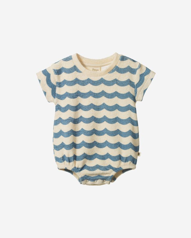 JUNO ROMPER TERRY - WAVES PRINT
