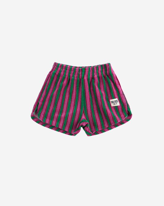 STRIPED TERRY CLOTH SHORTS - PRUPLE