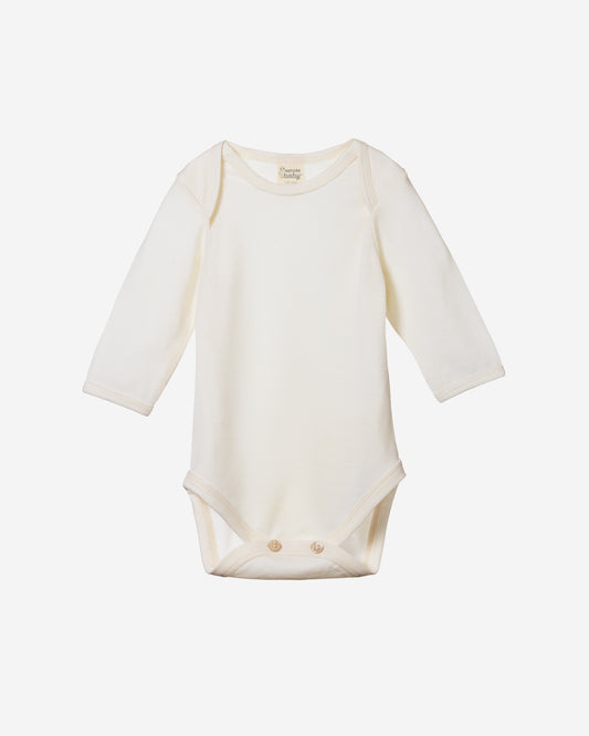 MERINO LONG SLEEVES BODYSUIT - NATURAL