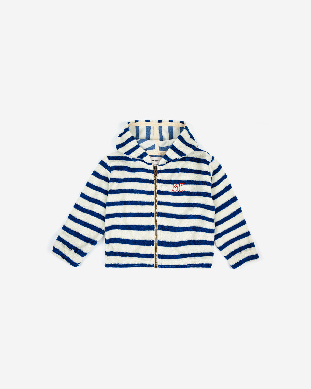 BLUE STRIPES TERRY ZIPPED SWEATSHIRT