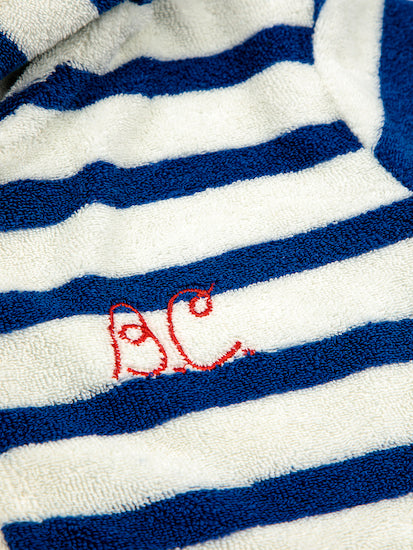 BLUE STRIPES TERRY ZIPPED SWEATSHIRT